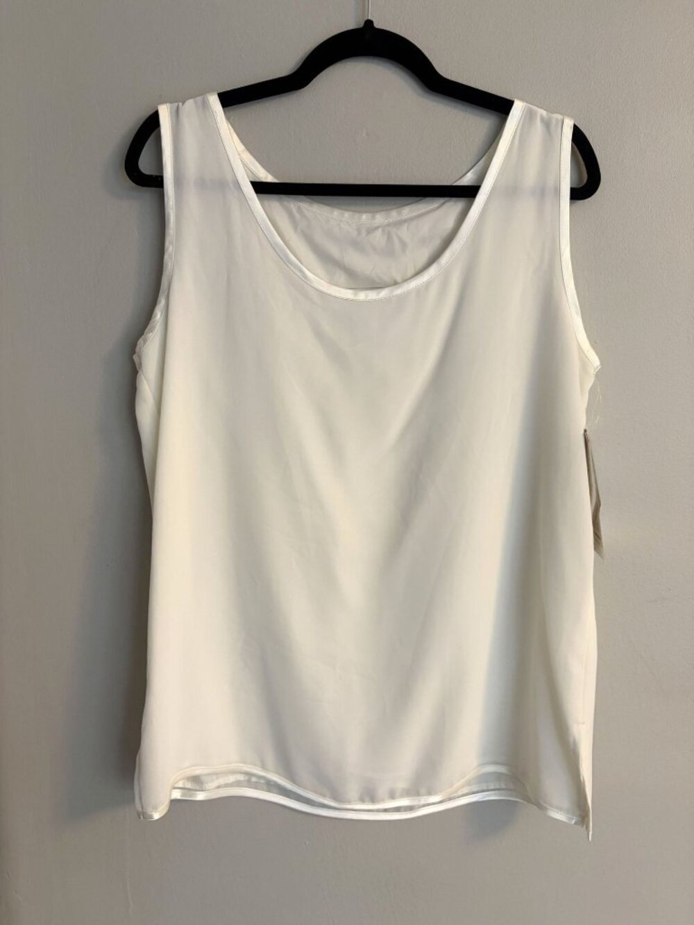 NEW Scala Sleeveless Tank Top Large Lined White Made in USA Layering Neutral VTG - Picture 13 of 14